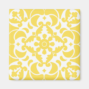 Yellow Azulejos Portuguese Spanish Mediterranean Magnet