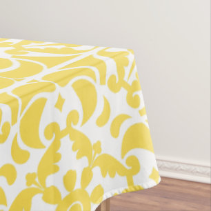 Yellow Azulejos Portuguese Spanish Mediterranean Tablecloth