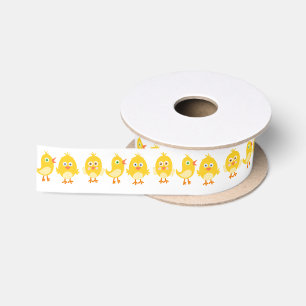 Yellow Baby Chick Ribbon Satin Ribbon