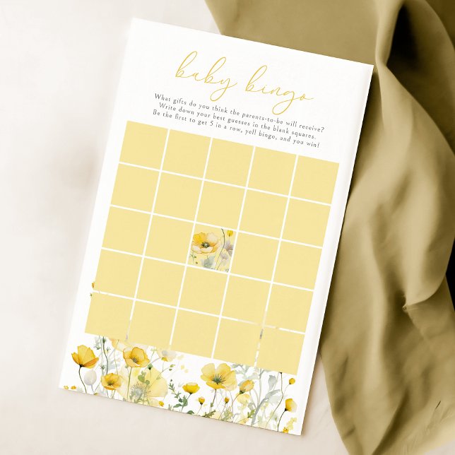 Yellow Baby In Bloom Wildflower Baby Bingo Game (Creator Uploaded)