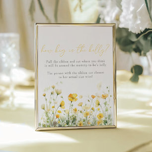 Yellow Baby In Bloom Wildflower Belly Size Game Poster