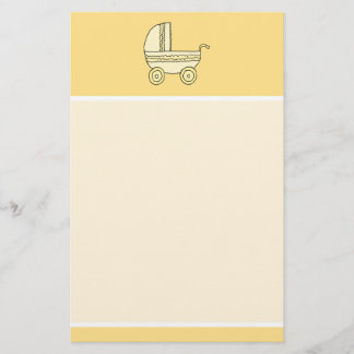 Yellow Baby Pram. Stationery