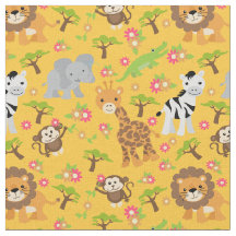 Yellow Baby Safari Fabric