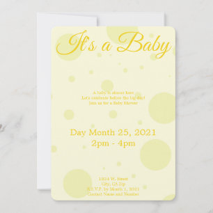 Yellow baby shower invitation