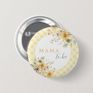 Yellow Baby Shower Mama To Be 6 Cm Round Badge