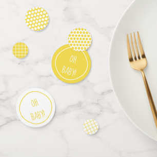 Yellow Baby Shower Patterns Table Confetti
