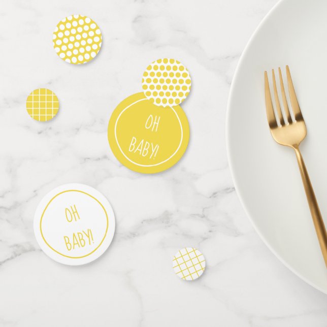 Yellow Baby Shower Patterns | Table Confetti (Group)