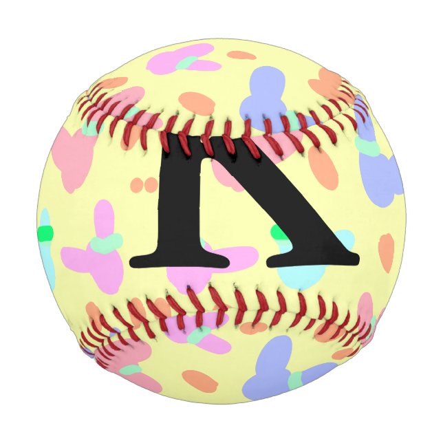 Yellow background colourful bunnies pattern add le baseball (Front)