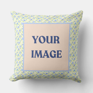 Yellow Background Happy Flowers Cushion