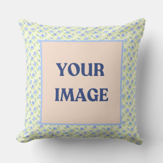 Yellow Background Happy Flowers Cushion