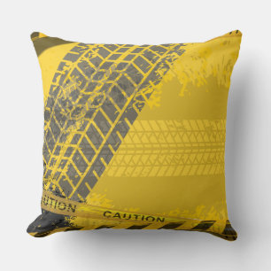 Yellow background Tire truck trace Cushion