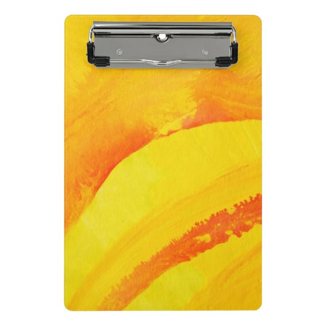 yellow background. watercolor on paper mini clipboard (Front)