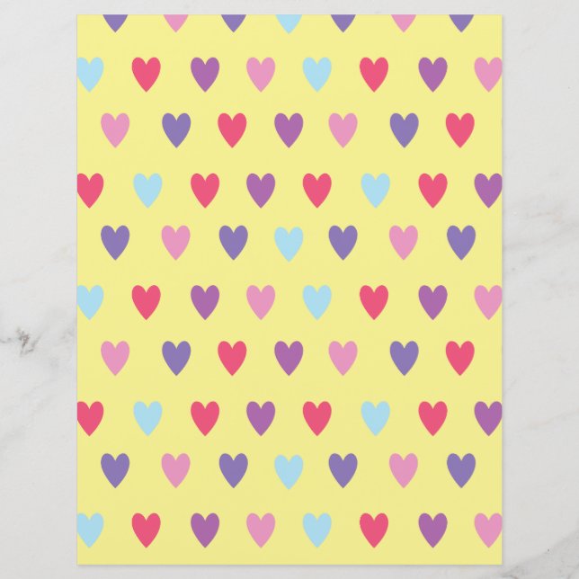 Yellow Background with Hearts (Front)