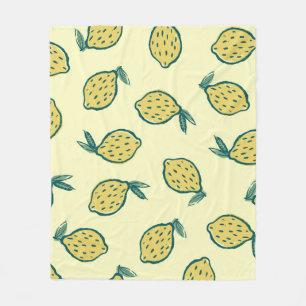 Yellow background with lemons. Lemon. background w Fleece Blanket