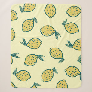 Yellow background with lemons. Lemon. background w Sherpa Blanket