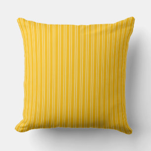 Yellow Background with Striking Stripe Pattern Cushion