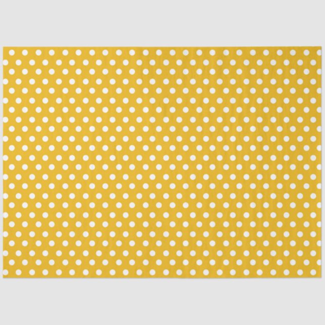 Yellow Background with White Polka Dots Tissue Paper (Front)