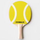 Yellow ball ping pong paddle for table tennis