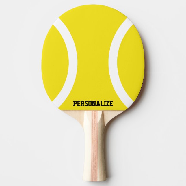 Yellow ball ping pong paddle for table tennis (Front)