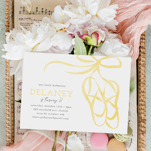 Yellow Ballet Slippers Birthday Party Invitation