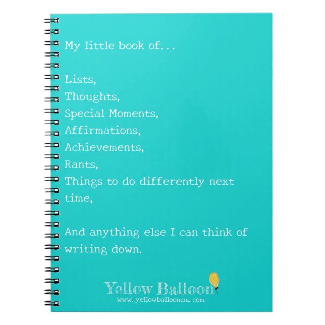 Yellow Balloon Spiral Notebook (Front)
