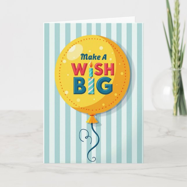 Yellow Balloon Wish Card (Front)