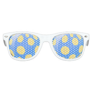 Yellow Balls Balloons On Blue Background  Kids Sunglasses