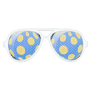 Yellow Balls On Blue Background Aviator Sunglasses