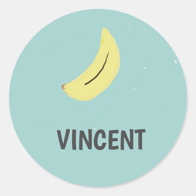 Yellow banana drawing blue envelope seal (Front)