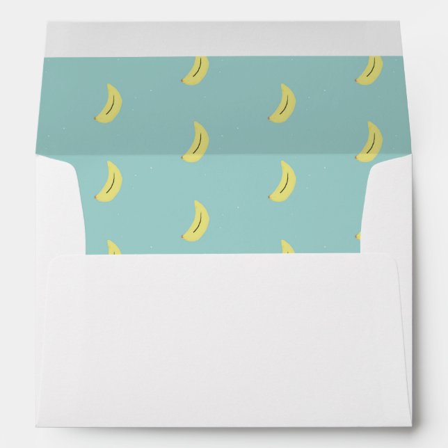 Yellow banana drawing blue pattern envelope (Back (Bottom))