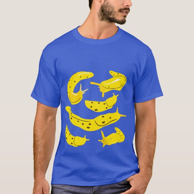 Yellow Banana Slugs Collage Illustration Graphic T-Shirt (Front)