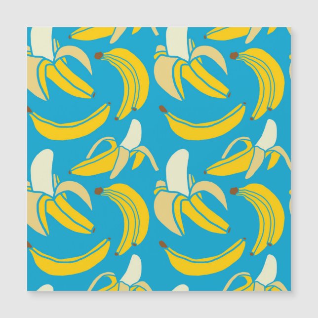 Yellow bananas, blue background pattern (Front)