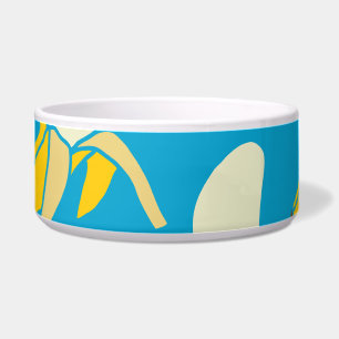 Yellow bananas, blue background pattern