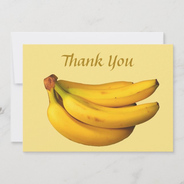 Yellow bananas in a bunch  thank you card (Front)