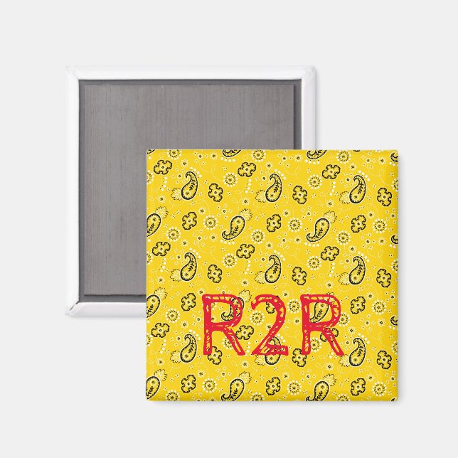 Yellow Bandana R2R Hiking Grand Canyon Fun Magnet (Front/Back)