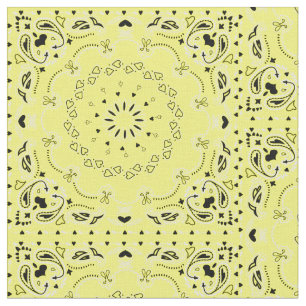 yellow bandanna print cowgirl hearts fabric