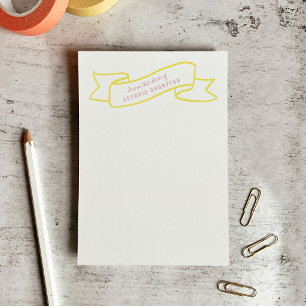 Yellow Banner Violet Purple Personalised Name Post-it Notes