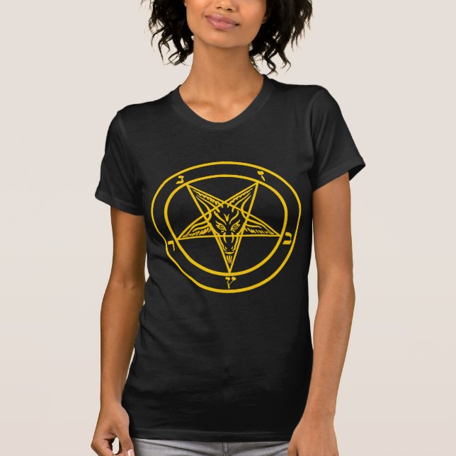 Yellow Baphomet Pentagram T-Shirt (Front)