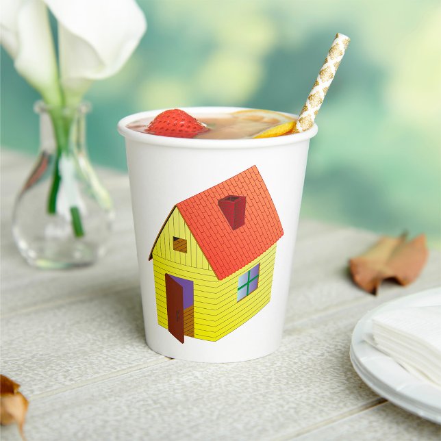 Yellow Barn House Paper Cups (Creator Uploaded)