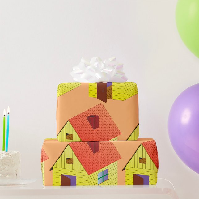 Yellow Barn House Wrapping Paper (Creator Uploaded)