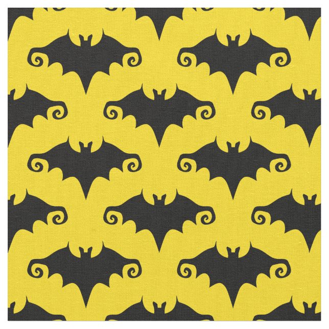 yellow bats fabric (Close Up)