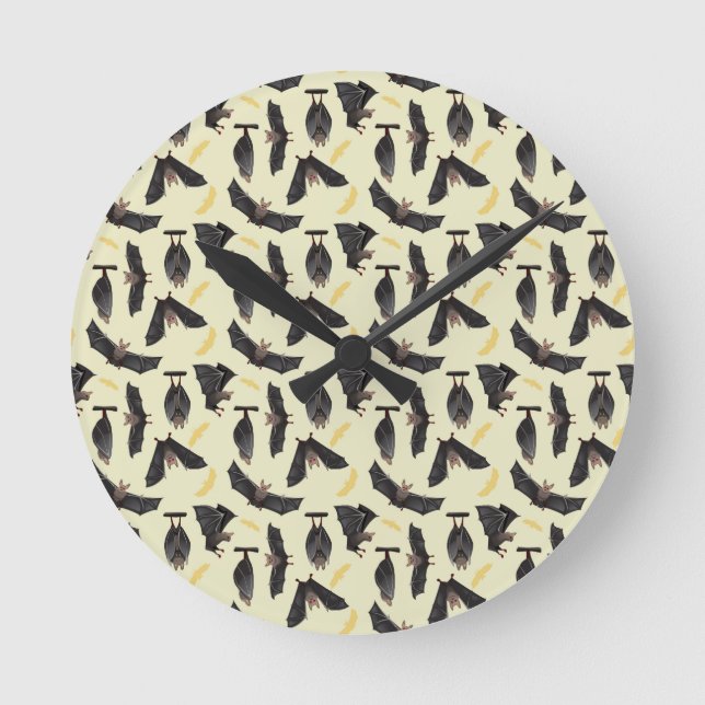 yellow bats round clock (Front)