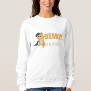Yellow Bear Bearly Awake Cute Bear Teddy Bear Sweatshirt