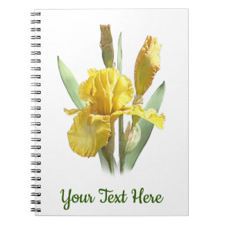 Yellow Bearded Iris Flower Notebook