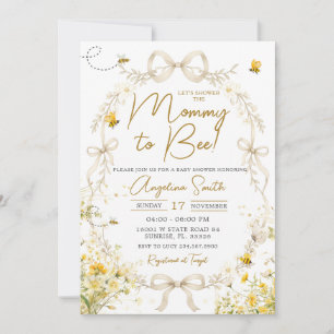 Yellow Bee Floral Mom-to-Bee Baby Shower  Invitation
