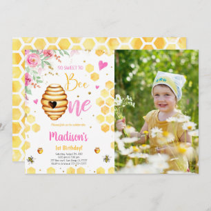Yellow Bee Photo Invitation