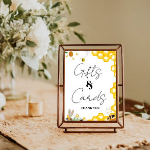 Yellow Bee Thanksgiving  Baby shower gift & Card  Poster