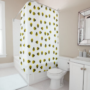 Yellow Bees Shower Curtain