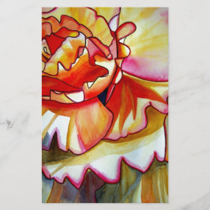 Yellow Begonia flower watercolour original art