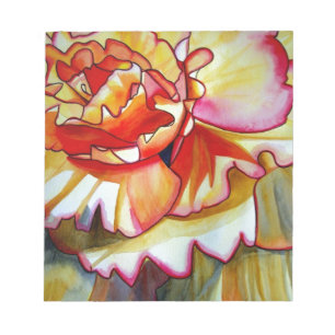 Yellow Begonia flower watercolour original art Notepad